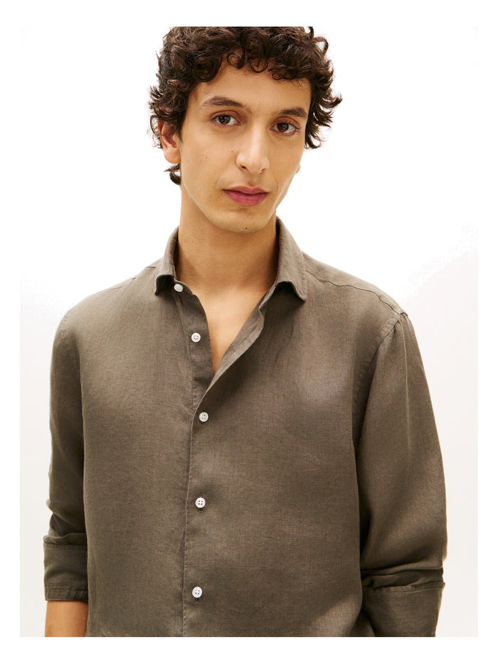 TOMMY HILFIGER Dc Linen Shirt Army Green - image 3
