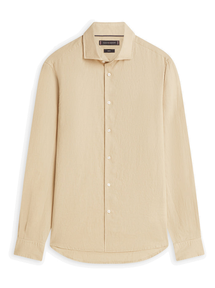 TOMMY HILFIGER Dc Linen Shirt Sandalwood