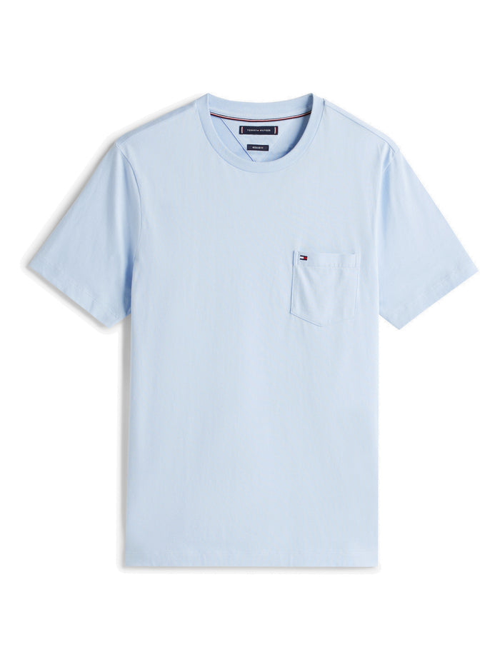 TOMMY HILFIGER Essential Solid Pocket Tee Breezy Blue