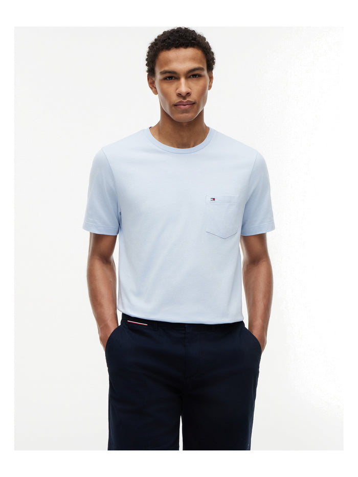 TOMMY HILFIGER Essential Solid Pocket Tee Breezy Blue - image 2