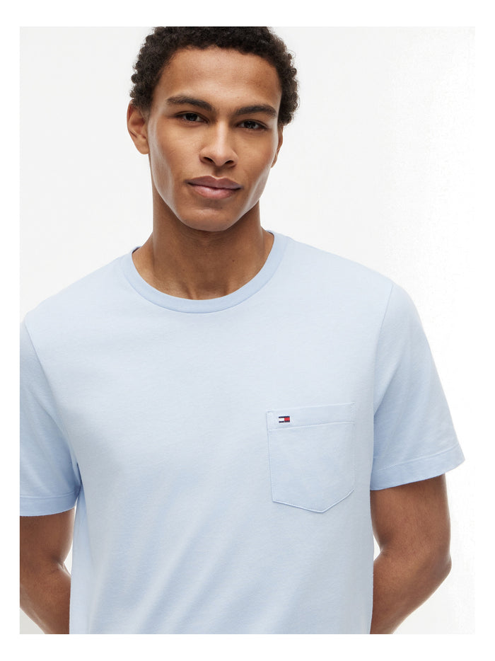 TOMMY HILFIGER Essential Solid Pocket Tee Breezy Blue - image 4