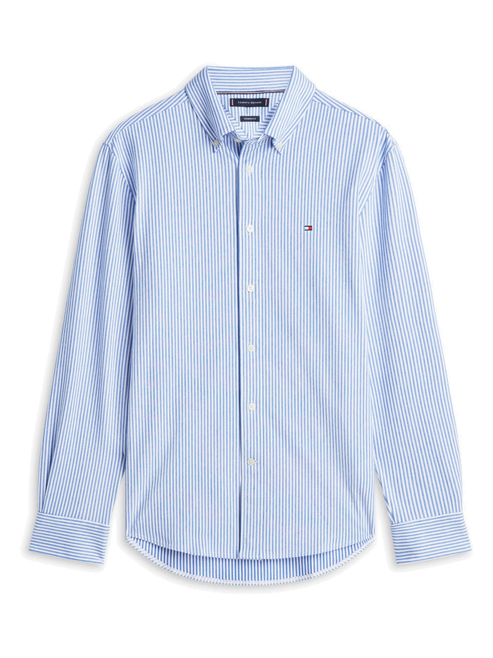 TOMMY HILFIGER Performance Stripe Pique Oxford Regal Blue / White Stripe