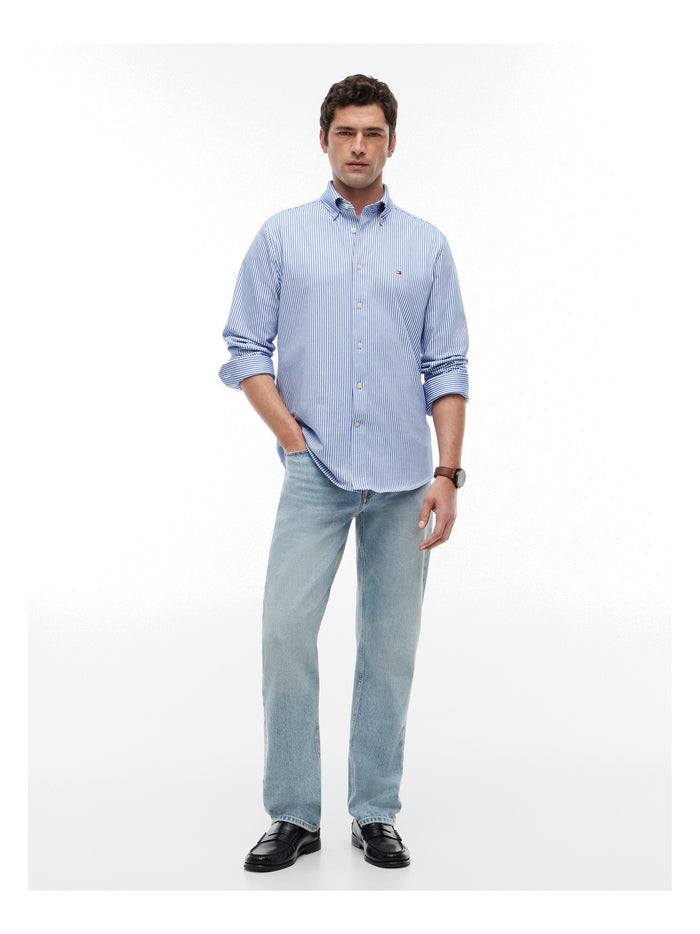 TOMMY HILFIGER Performance Stripe Pique Oxford Regal Blue / White Stripe - image 3
