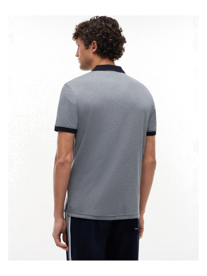 TOMMY HILFIGER Performance Oxford Zip Reg Polo Desert Sky / White - image 5