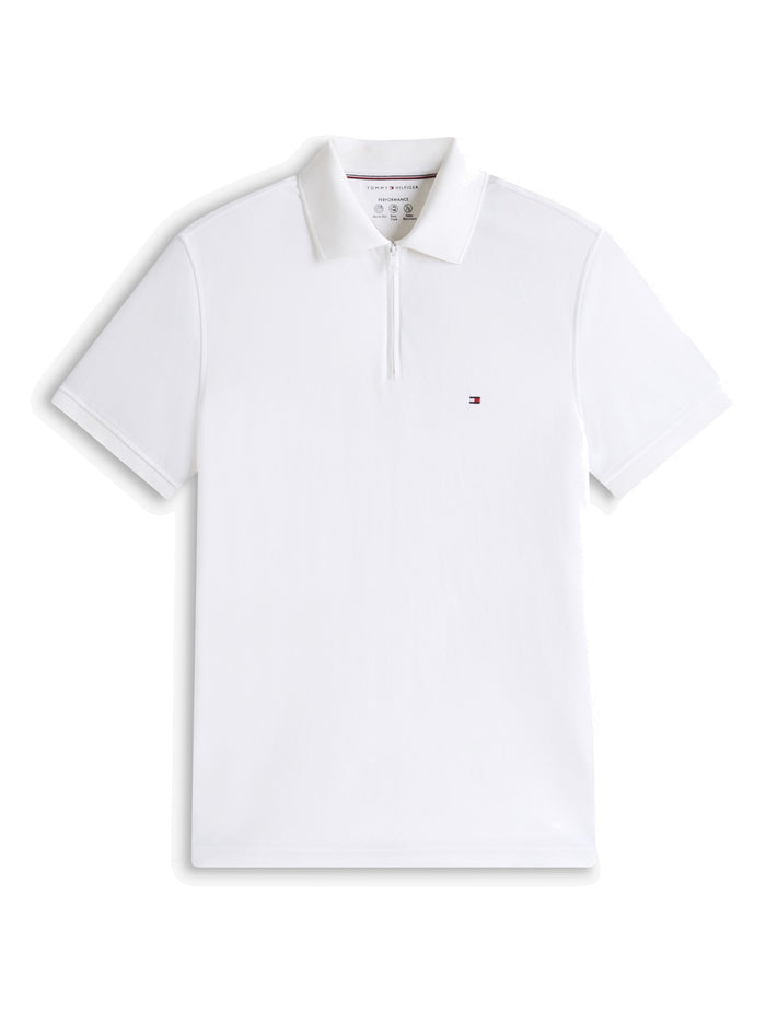 TOMMY HILFIGER Performance Oxford Zip Reg Polo White / White