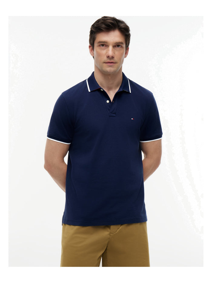 TOMMY HILFIGER Pique Undercollar Reg Polo Carbon Navy - image 2