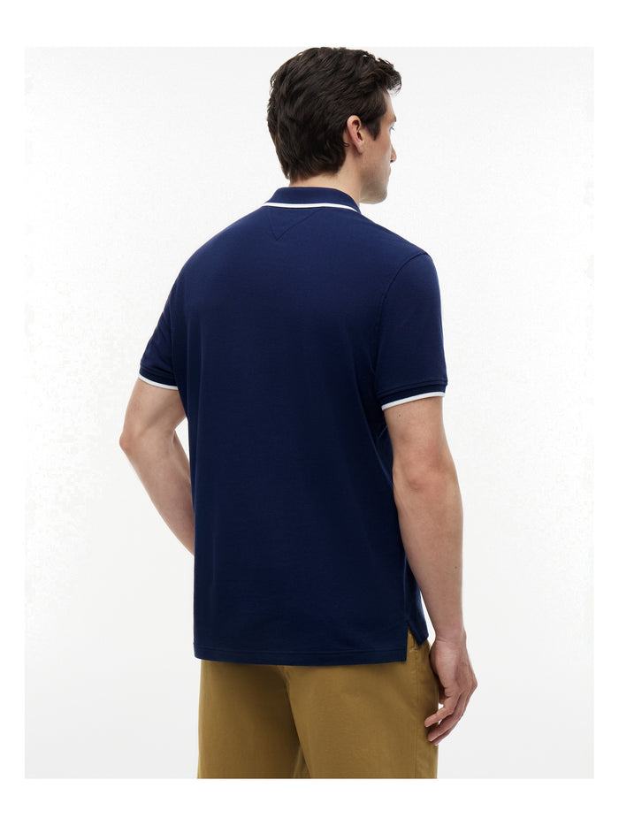 TOMMY HILFIGER Pique Undercollar Reg Polo Carbon Navy - image 5