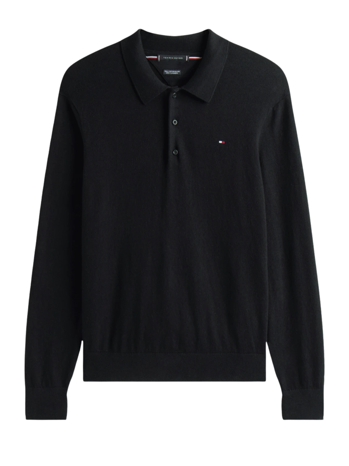 TOMMY HILFIGER Polo Collar Jumper with Cashmere Black