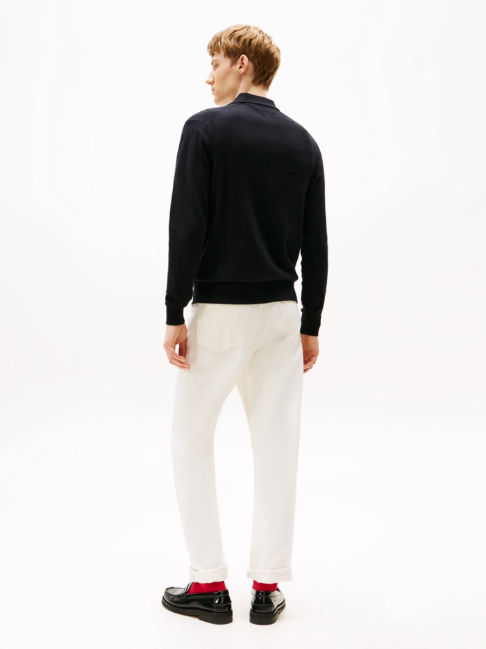 TOMMY HILFIGER Polo Collar Jumper with Cashmere Black