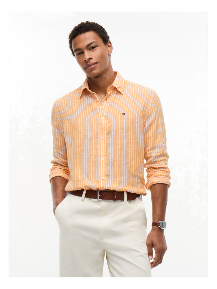 TOMMY HILFIGER Linen Bengal Stripe Rf Shirt Orange Flash / Stripe - image 2