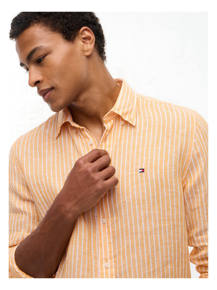 TOMMY HILFIGER Linen Bengal Stripe Rf Shirt Orange Flash / Stripe - image 4