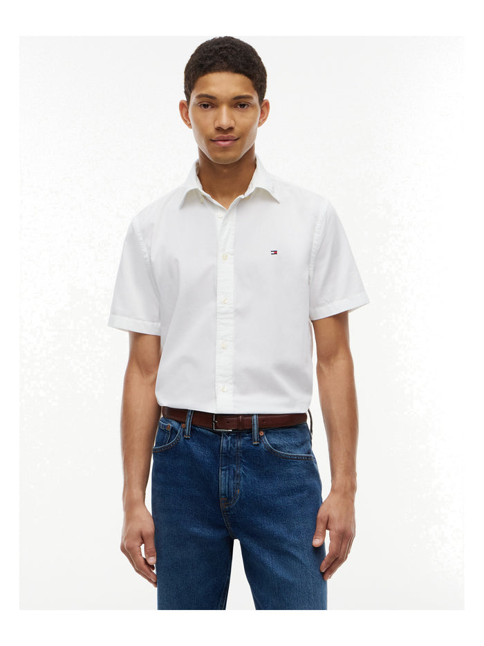 TOMMY HILFIGER Core Flex Poplin Solid S/S Shirt Optic White - image 2