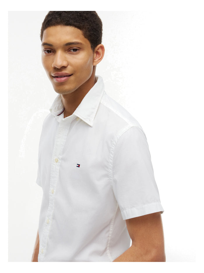 TOMMY HILFIGER Core Flex Poplin Solid S/S Shirt Optic White - image 4