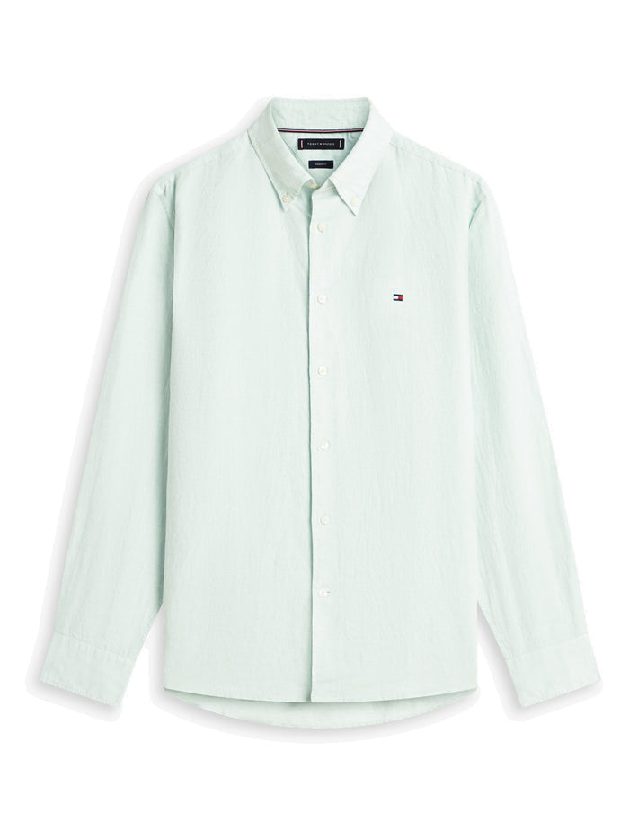TOMMY HILFIGER Linen Blend Dobby Rf Shirt Crushed Mint