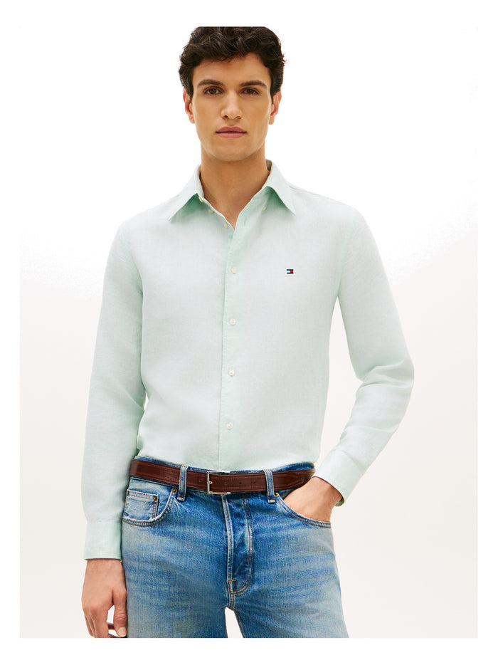 TOMMY HILFIGER Linen Blend Dobby Rf Shirt Crushed Mint - image 2
