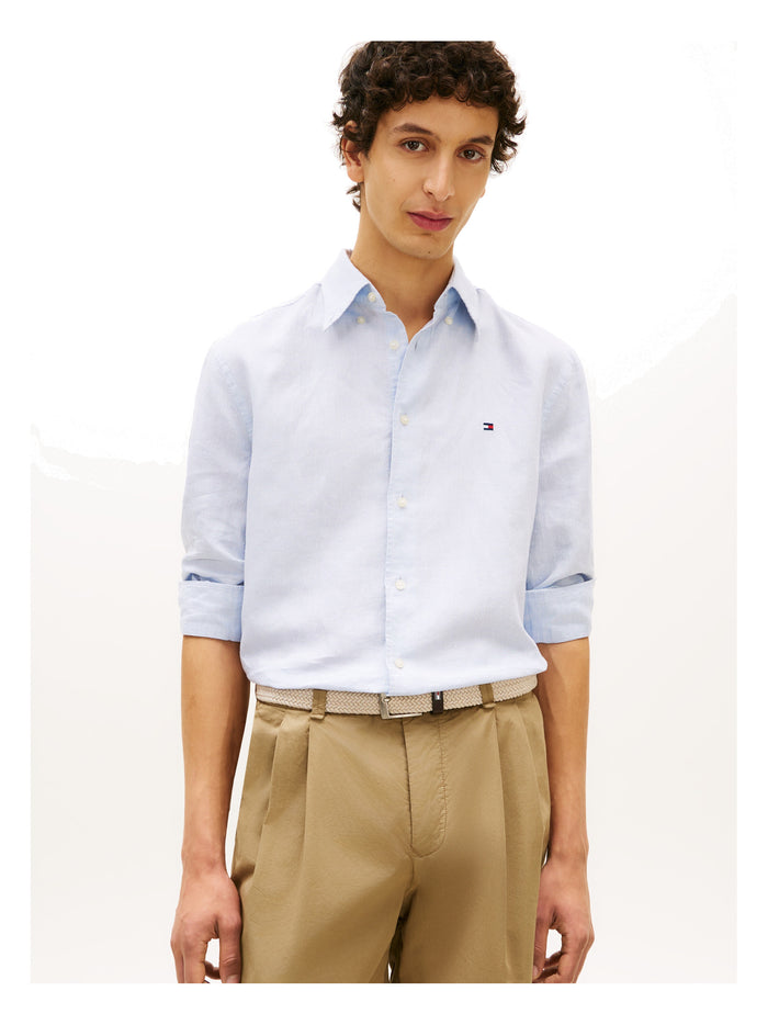 TOMMY HILFIGER Linen Blend Dobby Rf Shirt Sweet Blue - image 2