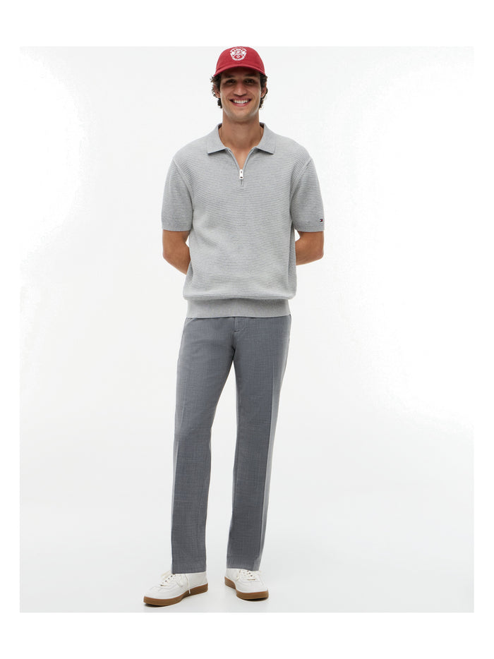 TOMMY HILFIGER Seasonal Structure Ss Zip Polo Light Grey Heather - image 3