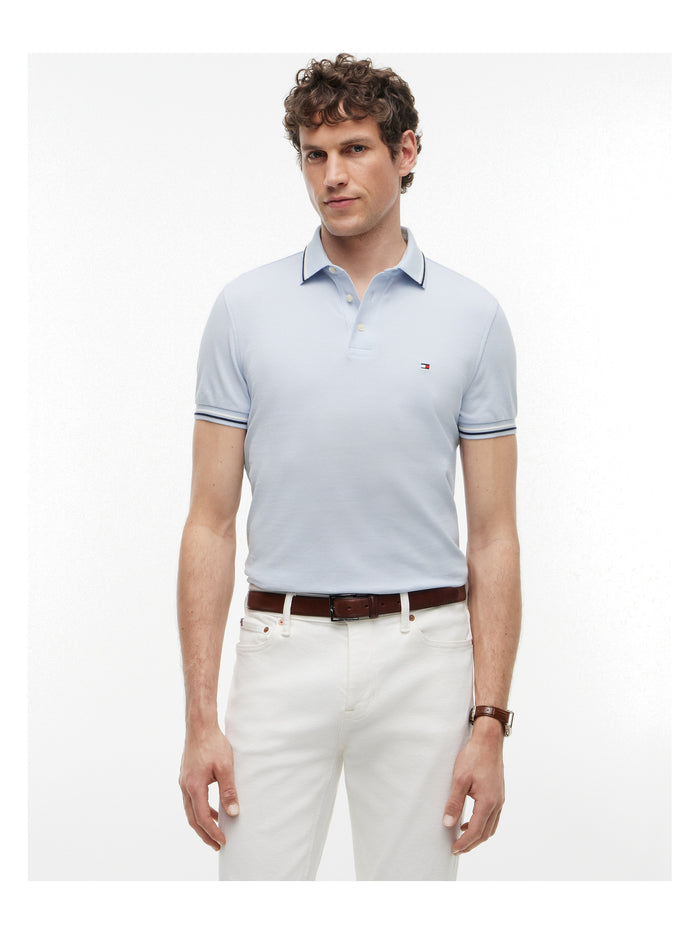 TOMMY HILFIGER Tipped Slim Fit Seasonal Polo Breezy Blue - image 2