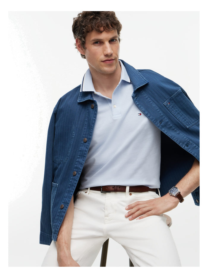 TOMMY HILFIGER Tipped Slim Fit Seasonal Polo Breezy Blue - image 4