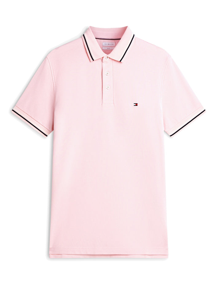 TOMMY HILFIGER Tipped Slim Fit Seasonal Polo Pink Lily - image 6