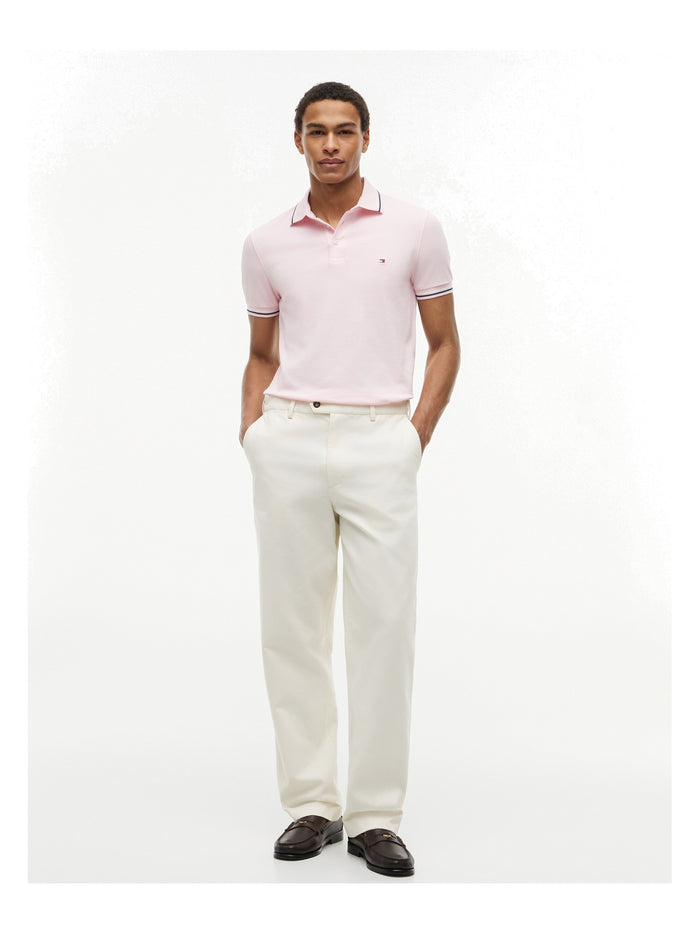 TOMMY HILFIGER Tipped Slim Fit Seasonal Polo Pink Lily - image 3
