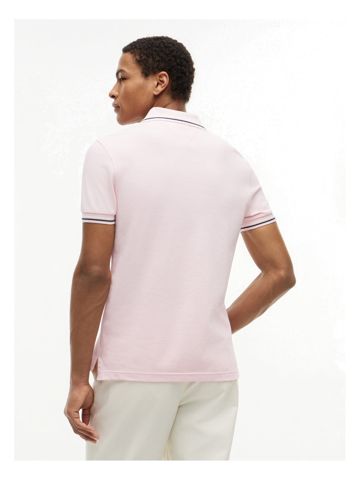 TOMMY HILFIGER Tipped Slim Fit Seasonal Polo Pink Lily - image 5