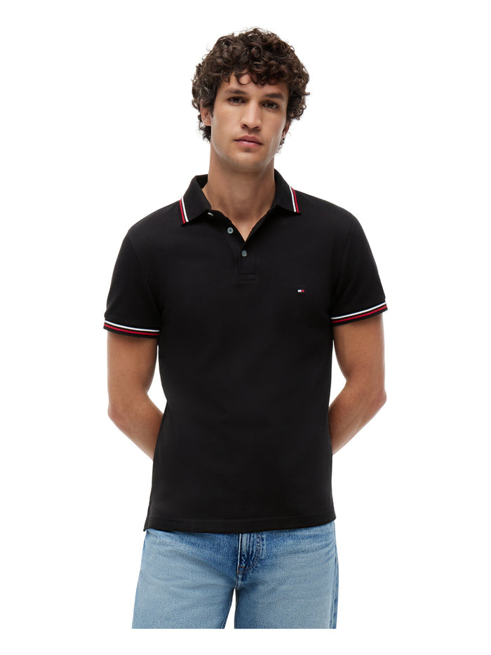 TOMMY HILFIGER Tipped Slim Fit Polo Black - image 2