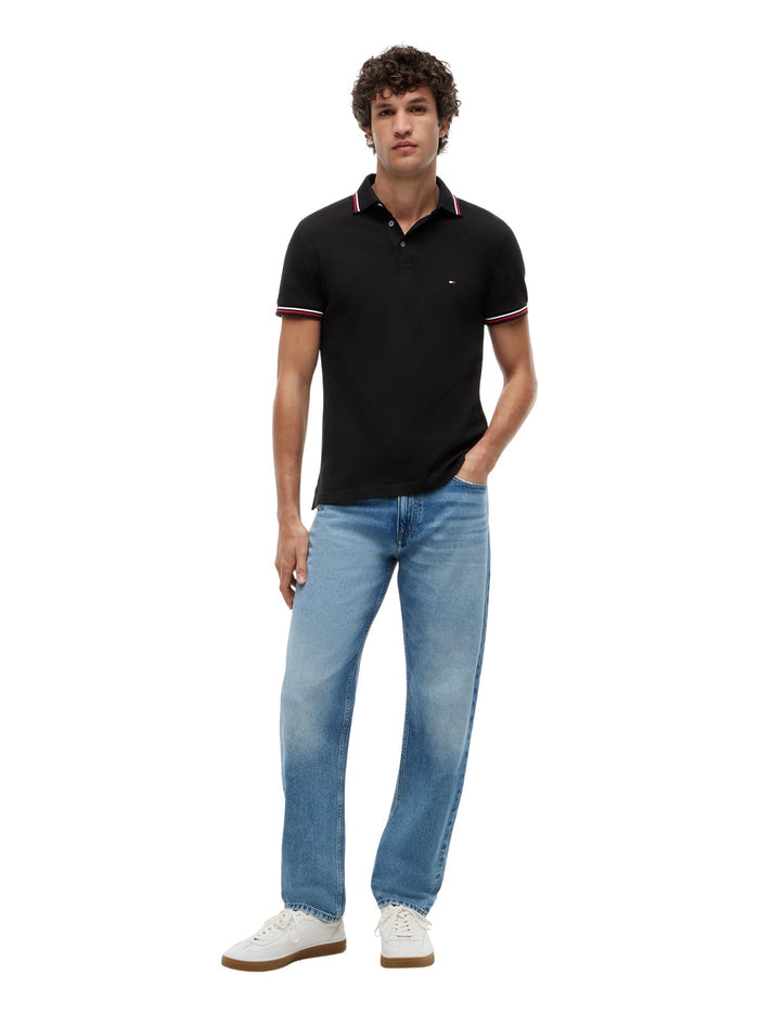 TOMMY HILFIGER Tipped Slim Fit Polo Black - image 3
