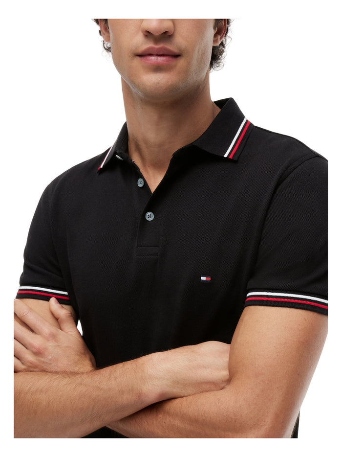 TOMMY HILFIGER Tipped Slim Fit Polo Black - image 4
