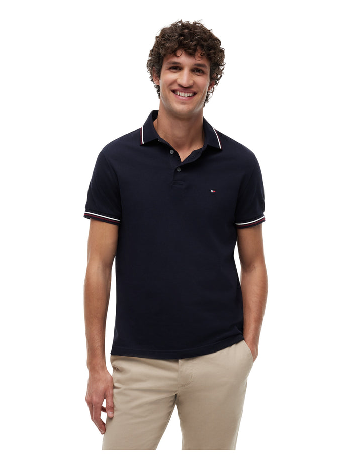 TOMMY HILFIGER Tipped Slim Fit Polo Desert Sky - image 2