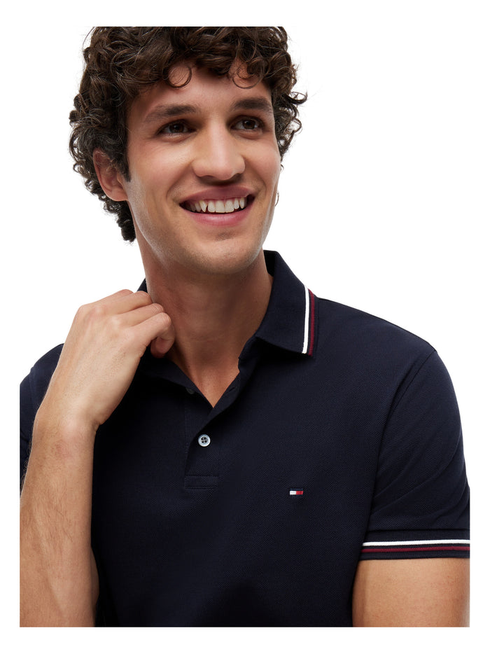 TOMMY HILFIGER Tipped Slim Fit Polo Desert Sky - image 4