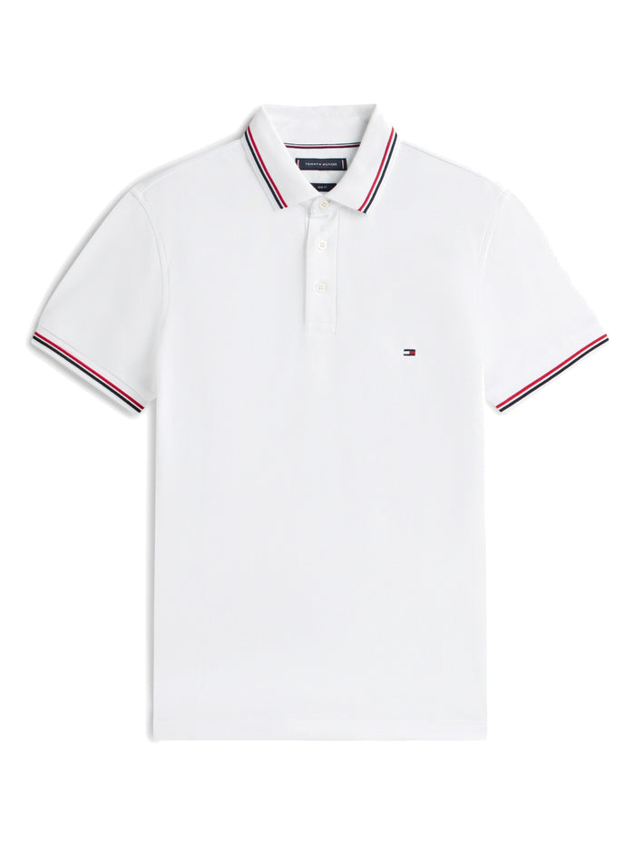 TOMMY HILFIGER Tipped Slim Fit Polo White