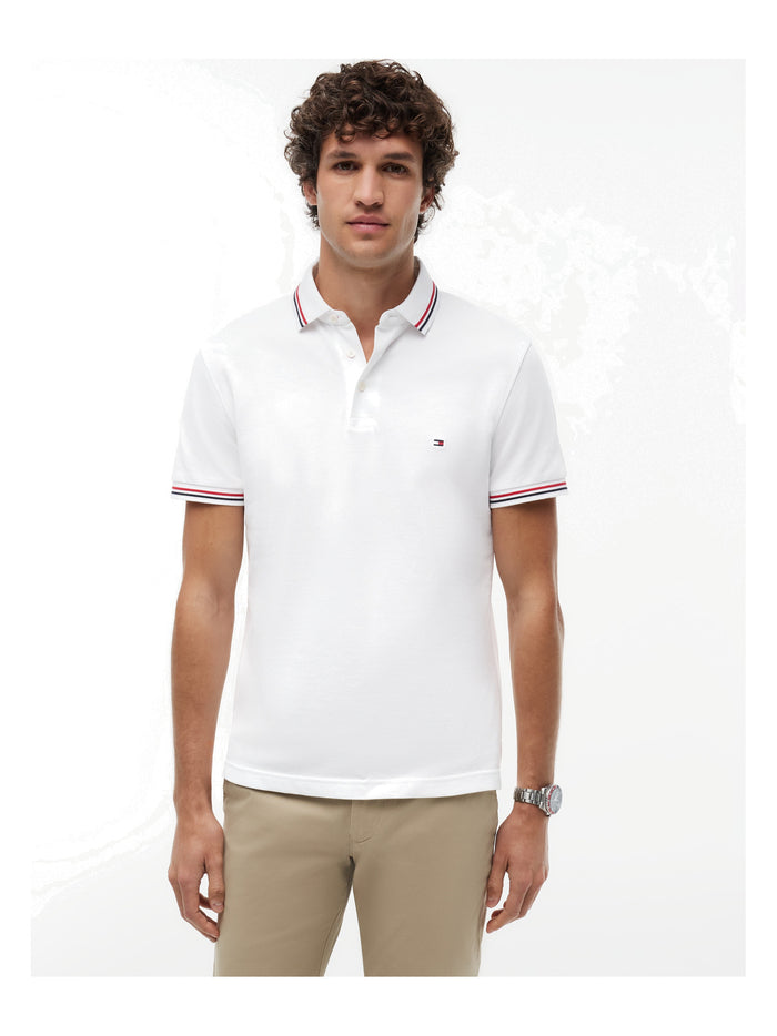 TOMMY HILFIGER Tipped Slim Fit Polo White - image 2