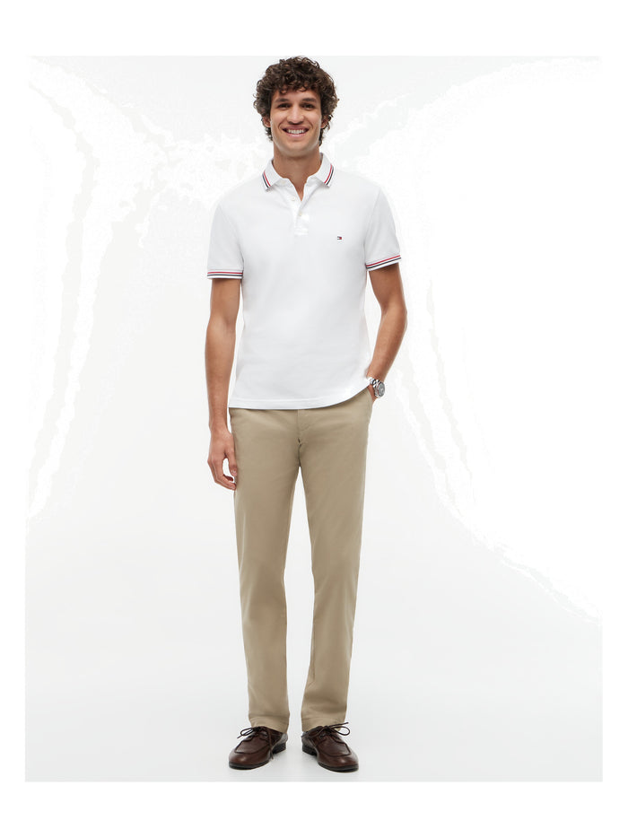 TOMMY HILFIGER Tipped Slim Fit Polo White - image 3