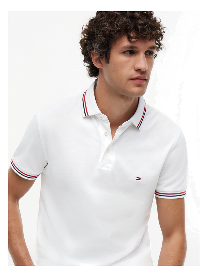 TOMMY HILFIGER Tipped Slim Fit Polo White - image 4