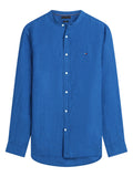 TOMMY HILFIGER Pigment Dye Stand Collar Shirt Blue Jean