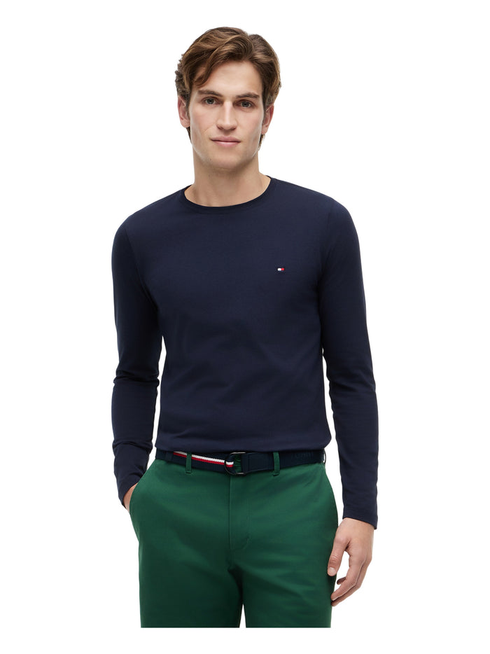 TOMMY HILFIGER Stretch Slim Fit Long Sleeve Tee Desert Sky - image 2