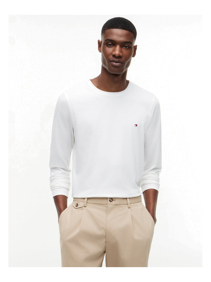 TOMMY HILFIGER Stretch Slim Fit Long Sleeve Tee White - image 2