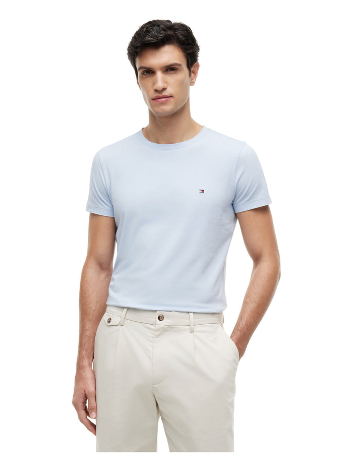 TOMMY HILFIGER Stretch Slim Fit Tee Breezy Blue - image 2