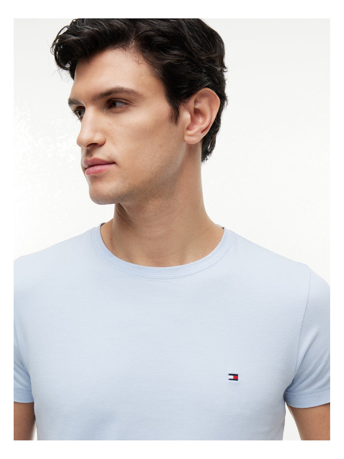 TOMMY HILFIGER Stretch Slim Fit Tee Breezy Blue - image 4