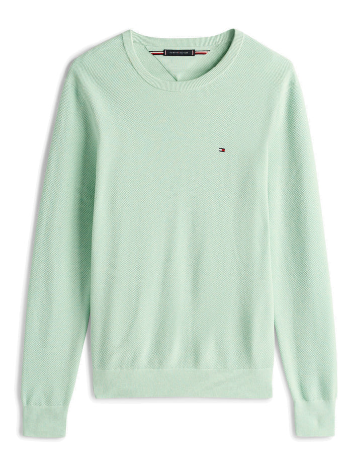 TOMMY HILFIGER Essential Structure Crew Neck Minty Essence Heather