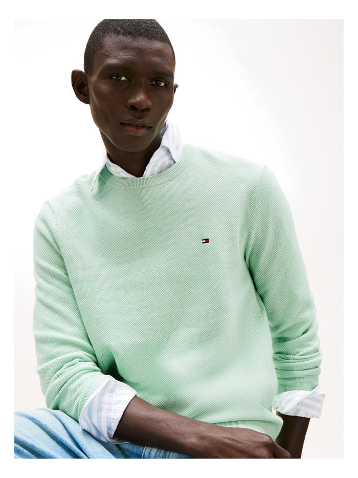 TOMMY HILFIGER Essential Structure Crew Neck Minty Essence Heather - image 3