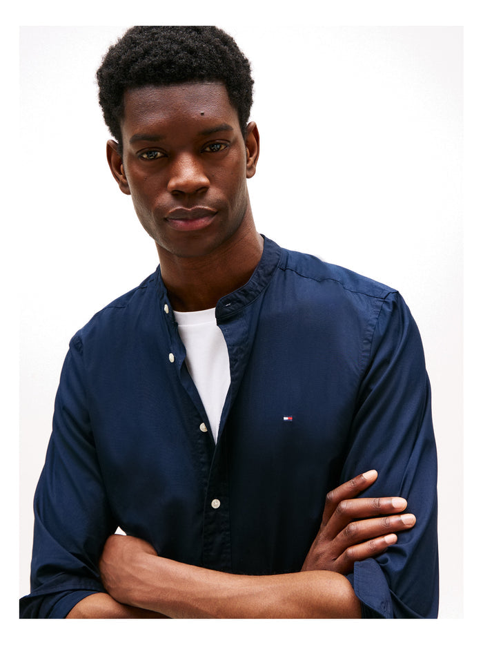 TOMMY HILFIGER Flex Poplin Solid Stand Rf Shirt Desert Sky - image 3