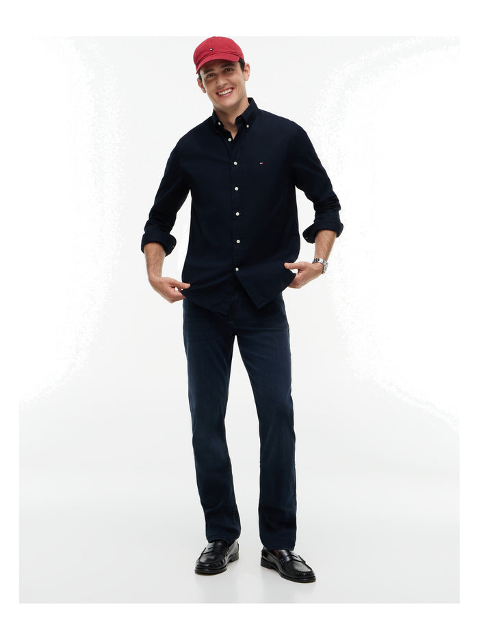 TOMMY HILFIGER Core Flex Poplin Solid Rf Shirt Navy Blue - image 3