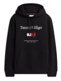 TOMMY HILFIGER Tommy Embro Flag Hoodie Black