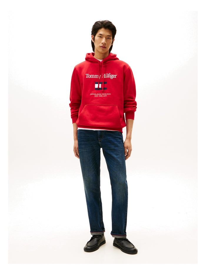 TOMMY HILFIGER Tommy Embro Flag Hoodie Medium Red - image 4