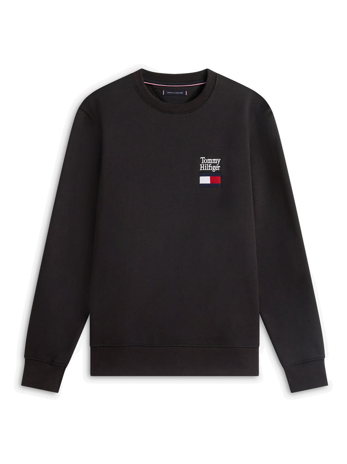 TOMMY HILFIGER Tommy Embro Flag Sweatshirt Black