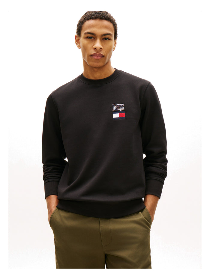 TOMMY HILFIGER Tommy Embro Flag Sweatshirt Black - image 2