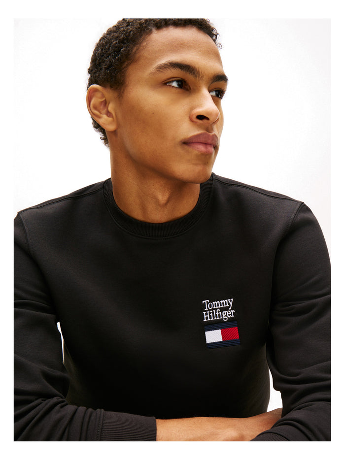 TOMMY HILFIGER Tommy Embro Flag Sweatshirt Black - image 3