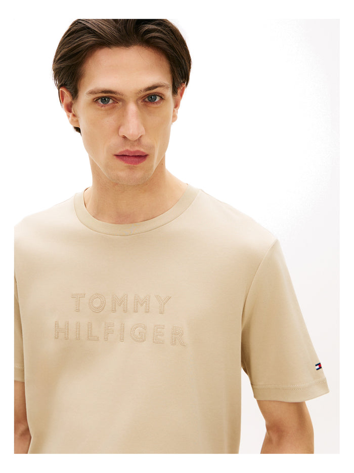 TOMMY HILFIGER Mix Media Interlock Tee Sandalwood - image 3